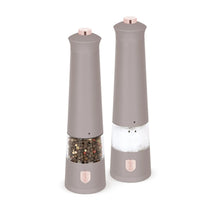 BerlingerHaus Electric Pepper and Salt Mill Set Taupe - Ceramic Mill - 2-Piece
