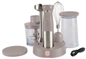 BerlingerHaus Wireless Immersion Blender Set Matte Taupe – 6-in-1 – 800 W