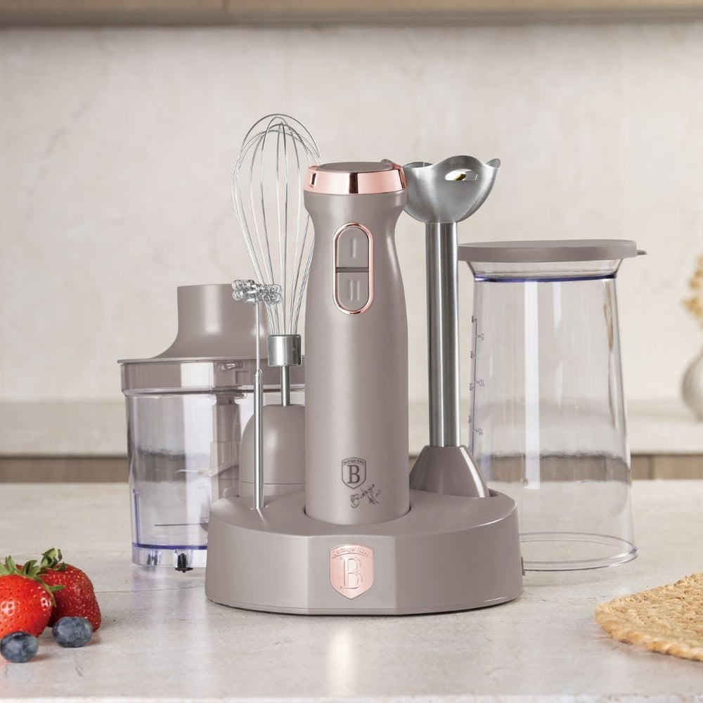 BerlingerHaus Immersion Blender Set Matte Taupe – 6-in-1 – 800 W