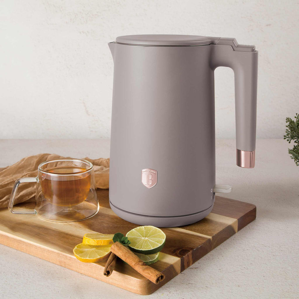 BerlingerHaus Electric Kettle Double-Walled Taupe - 1.7 Liter - 1800W