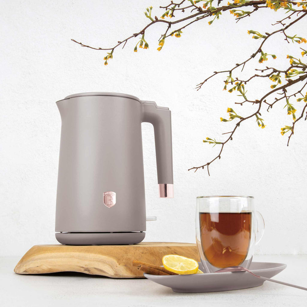 BerlingerHaus Electric Kettle Double-Walled Taupe - 1.7 Liter - 1800W