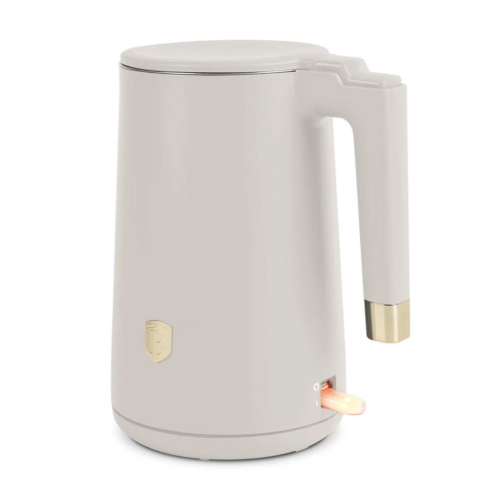 BerlingerHaus Hervidor de Agua Doble Pared Mate Crema - 1.7 Litros - 1800W