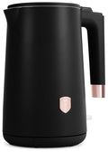 BerlingerHaus Electric Kettle Double-Walled Black Rose Gold - 1.7 Liter - 1800W