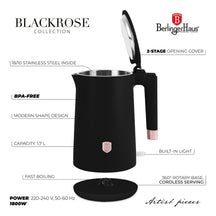 BerlingerHaus Electric Kettle Double-Walled Black Rose Gold - 1.7 Liter - 1800W