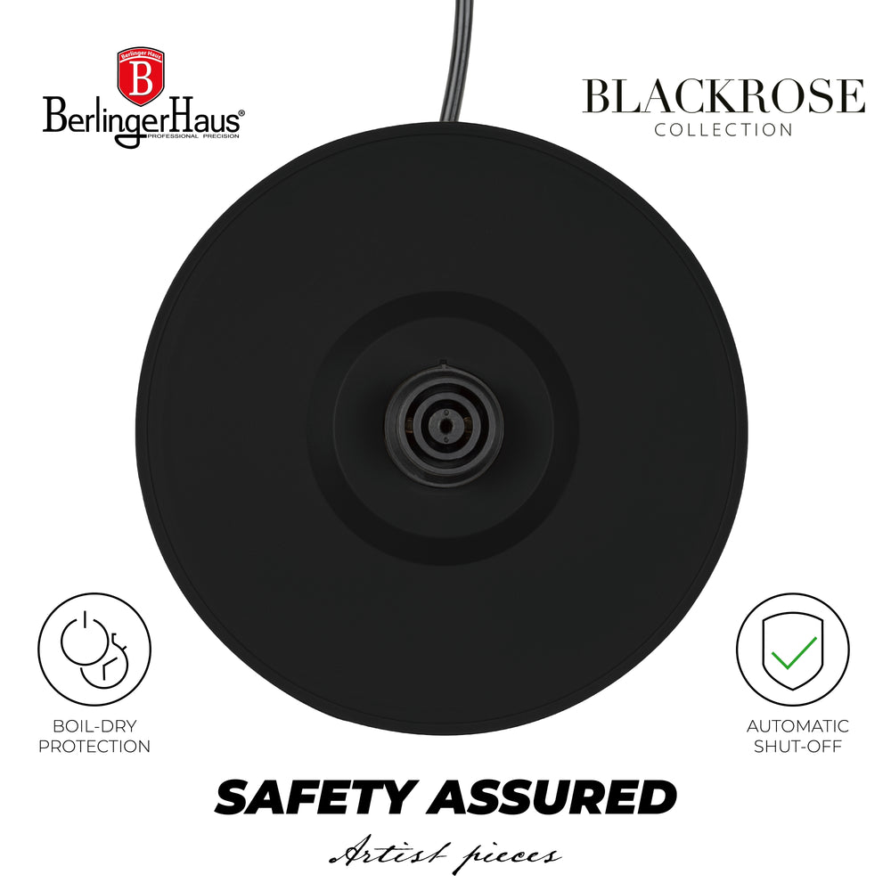 BerlingerHaus Electric Kettle Double-Walled Black Rose Gold - 1.7 Liter - 1800W