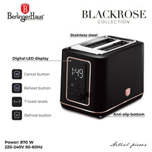 BerlingerHaus Digital Toaster Black Rose Gold - 2 Slots - 870W