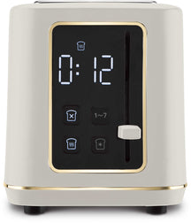 BerlingerHaus Digital Toaster Matte Cream - 2 Slots - 870W
