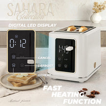 BerlingerHaus Digital Toaster Matte Cream - 2 Slots - 870W