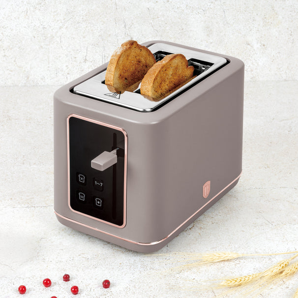 BerlingerHaus Digital Toaster Taupe - 2 Slots - 870W