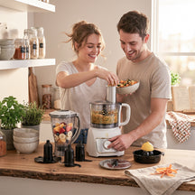 BerlingerHaus Food Processor / Food Chopper 8-in-1 Matte Cream - 500W