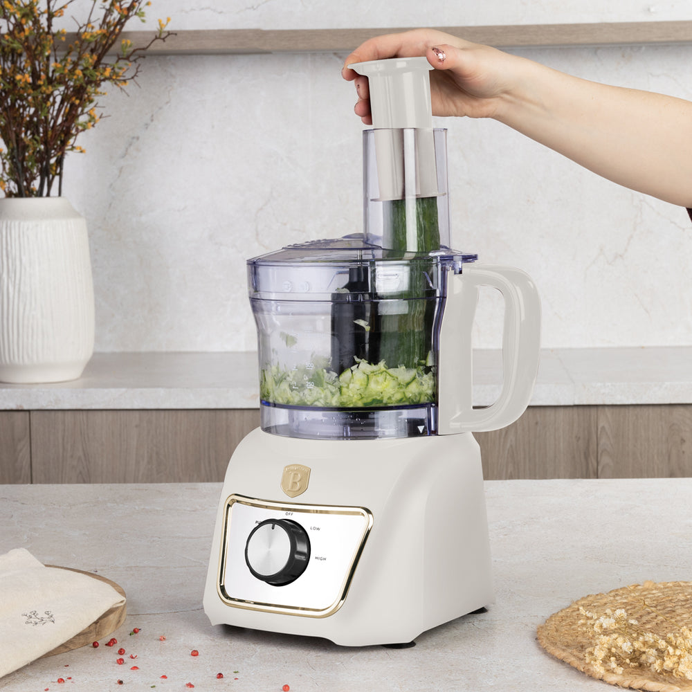 BerlingerHaus Food Processor / Food Chopper 8-in-1 Matte Cream - 500W
