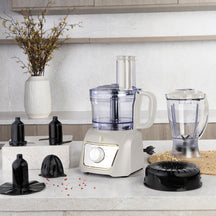 BerlingerHaus Food Processor / Food Chopper 8-in-1 Matte Cream - 500W