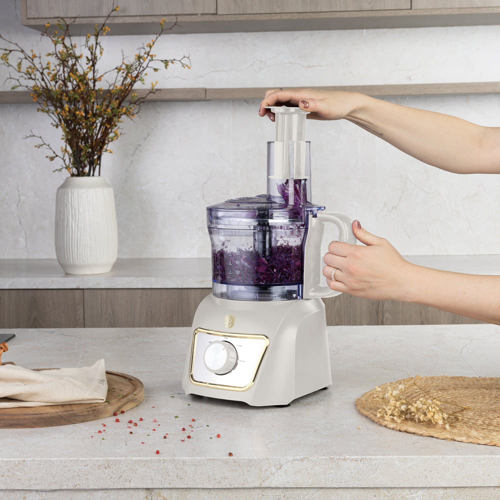 BerlingerHaus Food Processor / Food Chopper 8-in-1 Matte Cream - 500W