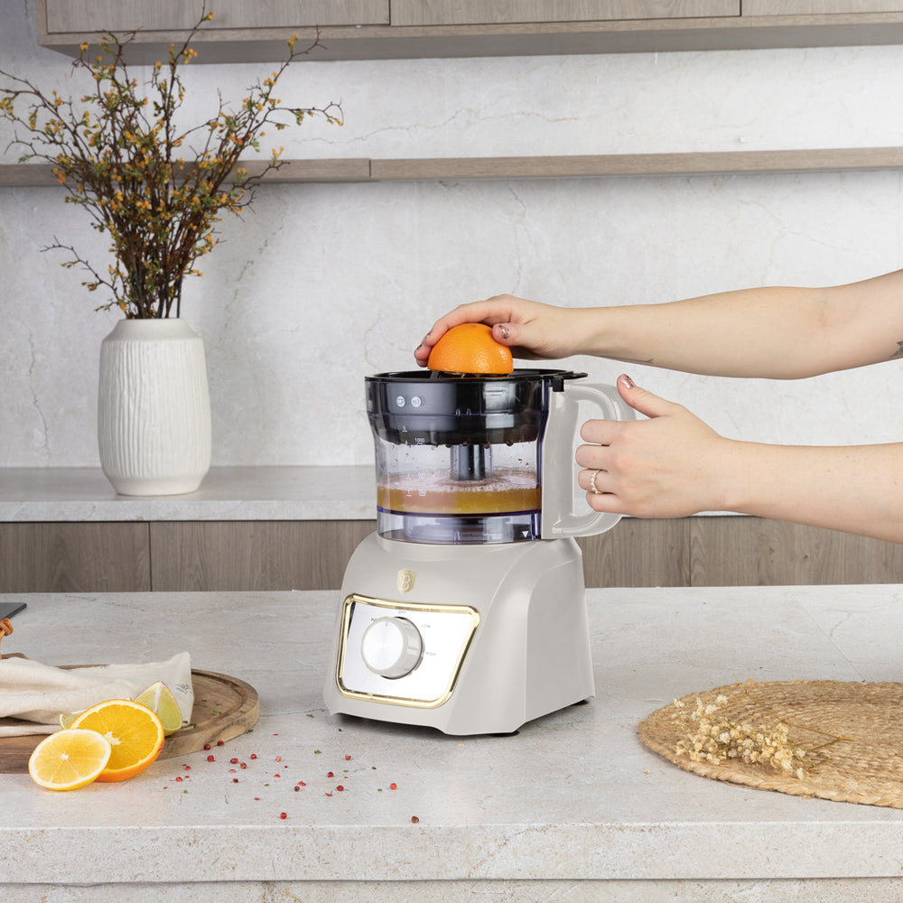 BerlingerHaus Food Processor / Food Chopper 8-in-1 Matte Cream - 500W