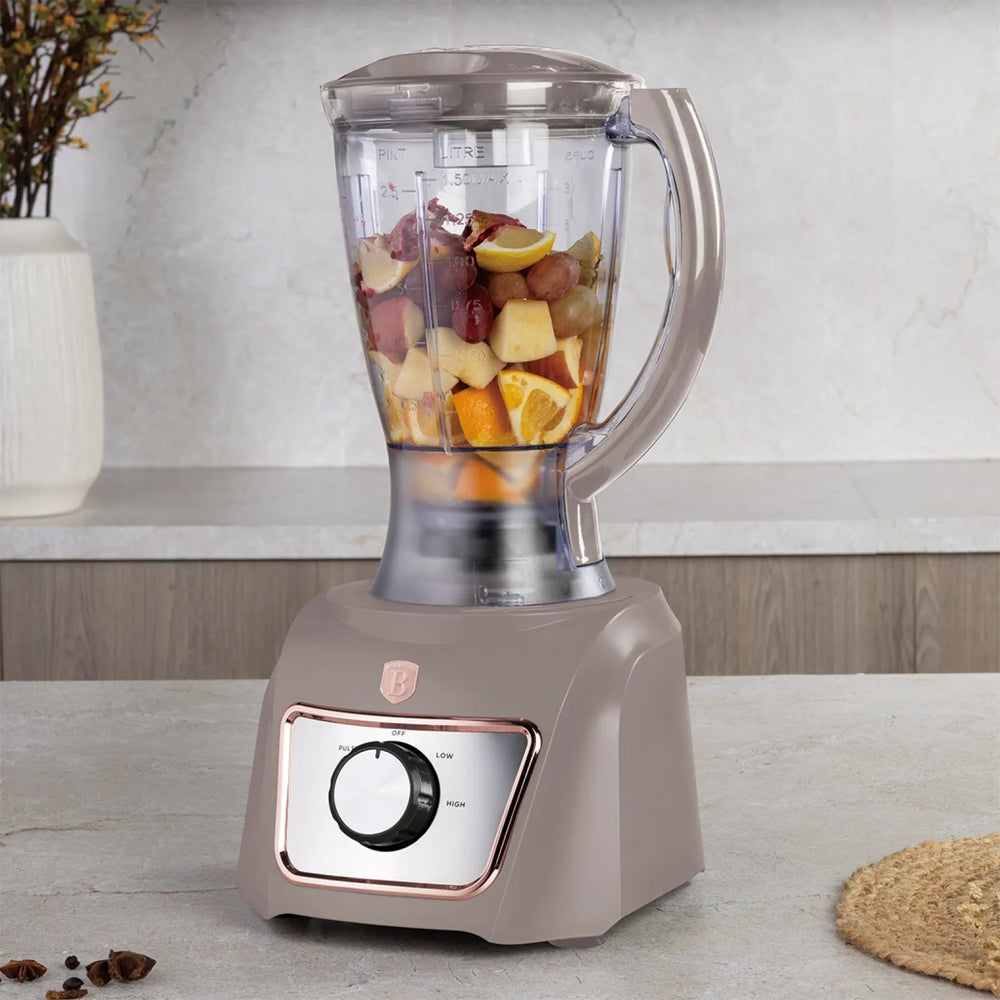 BerlingerHaus Food Processor / Food Chopper 8-in-1 Matte Taupe - 500W
