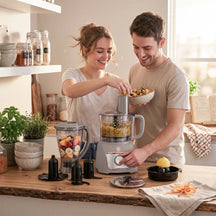 BerlingerHaus Food Processor / Food Chopper 8-in-1 Matte Taupe - 500W