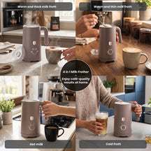 BerlingerHaus Electric Milk Frother 4-in-1 Taupe - 160 ml