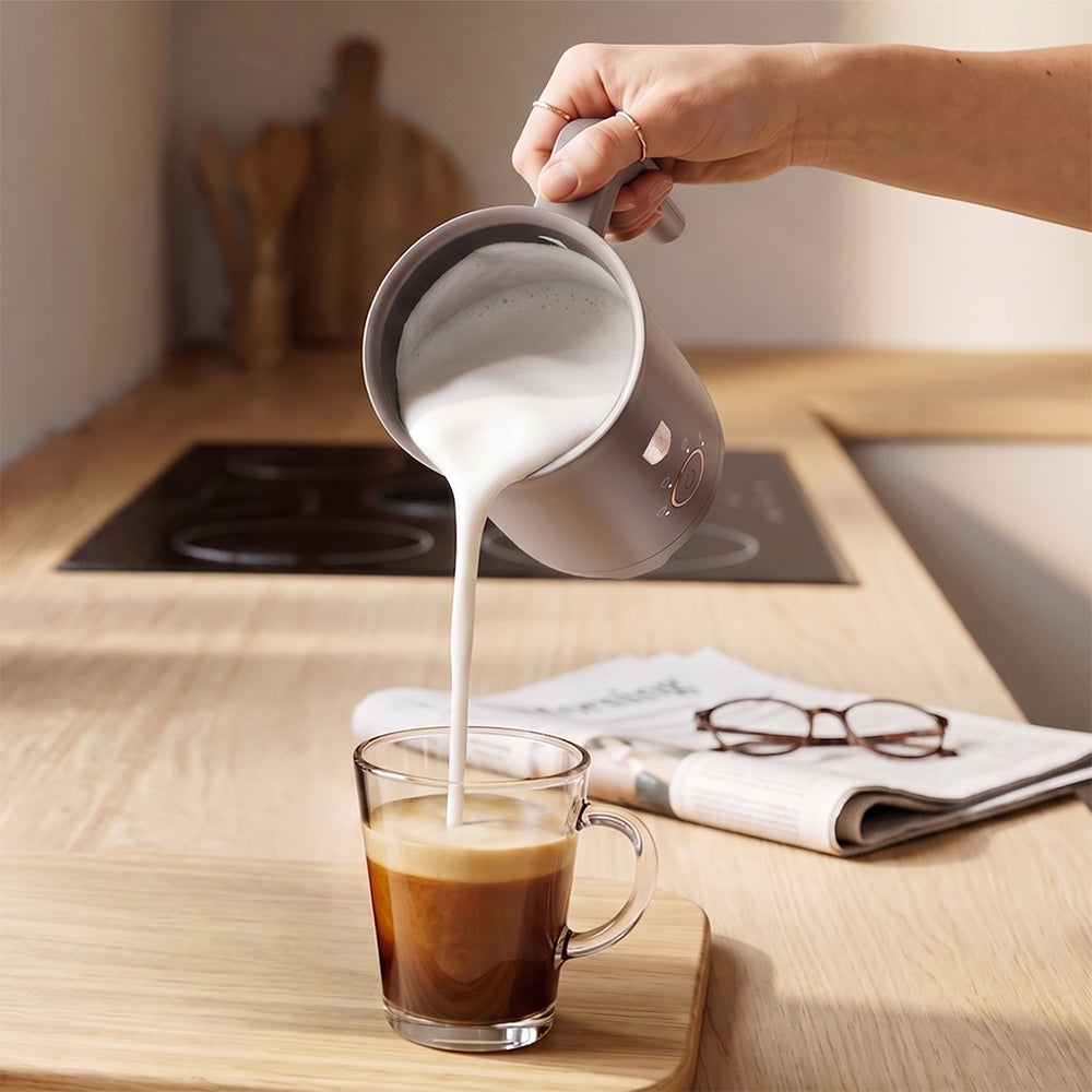 BerlingerHaus Electric Milk Frother 4-in-1 Taupe - 160 ml