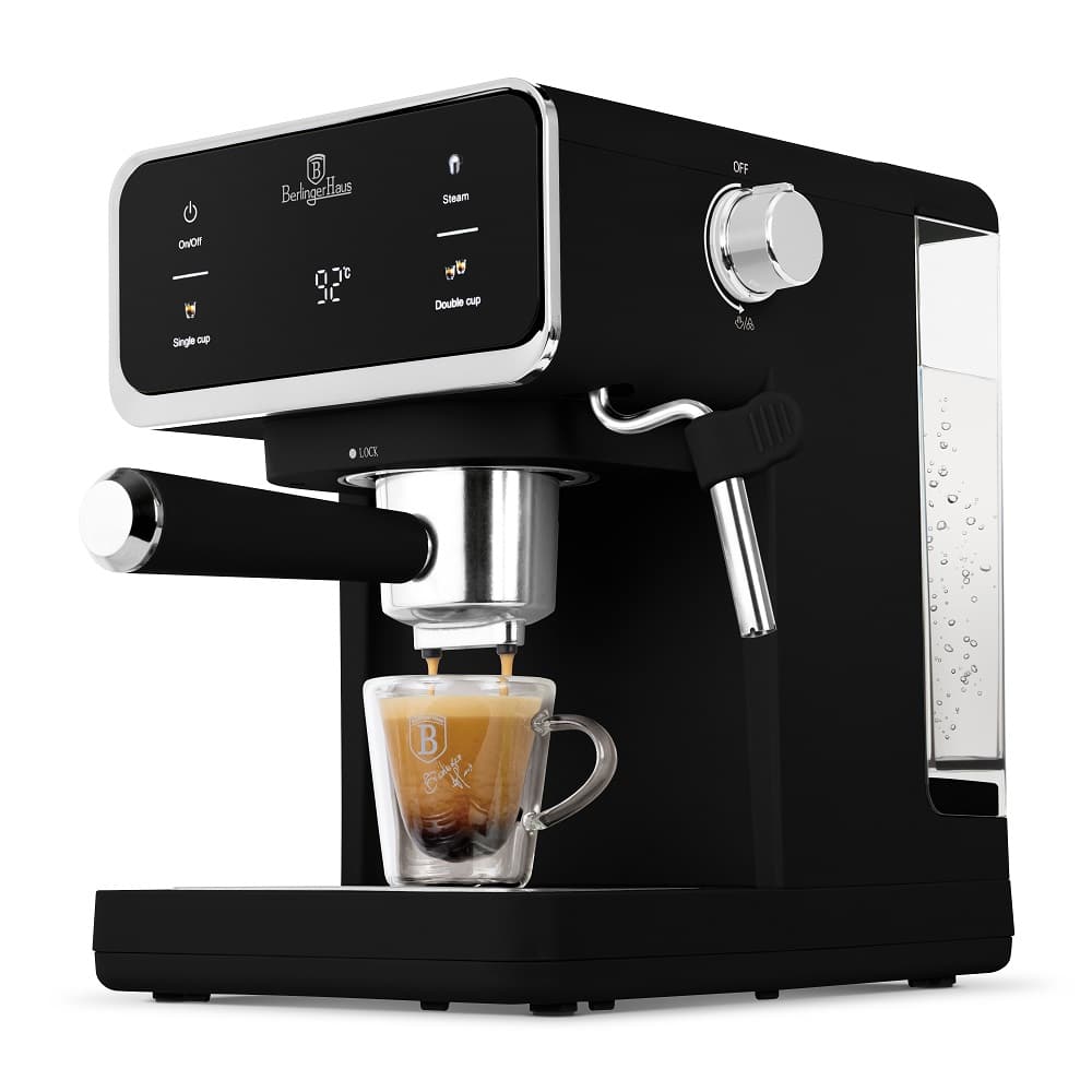 BerlingerHaus Espresso Machine / Piston Machine Digital Matte Black - 3-in-1 - 20 Bar - 1.0 Liter