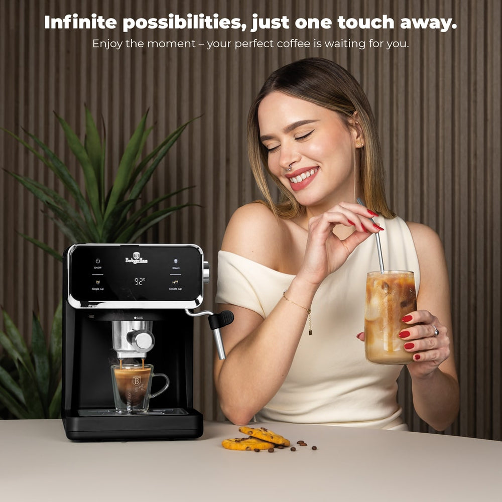 BerlingerHaus Espresso Machine / Piston Machine Digital Matte Black - 3-in-1 - 20 Bar - 1.0 Liter