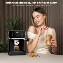 BerlingerHaus Espresso Machine / Piston Machine Digital Matte Black - 3-in-1 - 20 Bar - 1.0 Liter