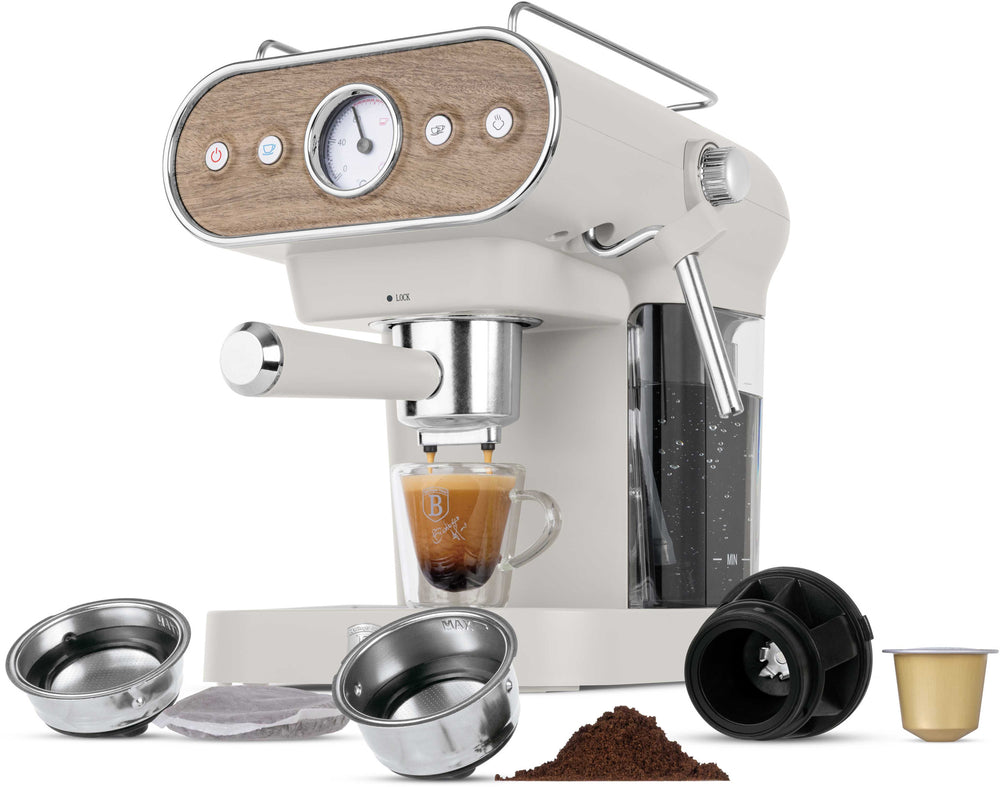 BerlingerHaus Espresso Machine / Piston Machine Digital Matte Cream - 3-in-1 - 20 Bar - 1.02 Liter