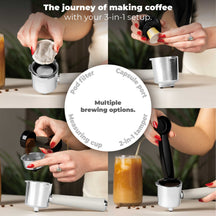 BerlingerHaus Espresso Machine / Piston Machine Digital Matte Cream - 3-in-1 - 20 Bar - 1.02 Liter