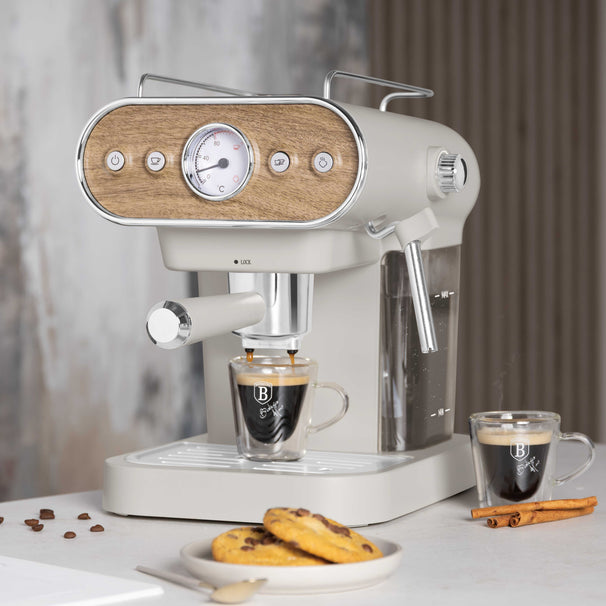 BerlingerHaus Espresso Machine / Piston Machine Digital Matte Cream - 3-in-1 - 20 Bar - 1.02 Liter