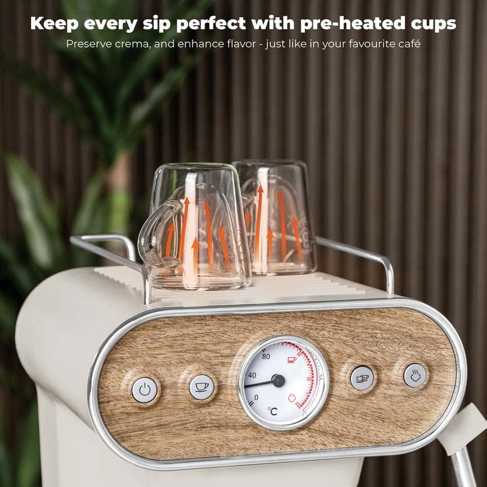 BerlingerHaus Espresso Machine / Piston Machine Digital Matte Cream - 3-in-1 - 20 Bar - 1.02 Liter