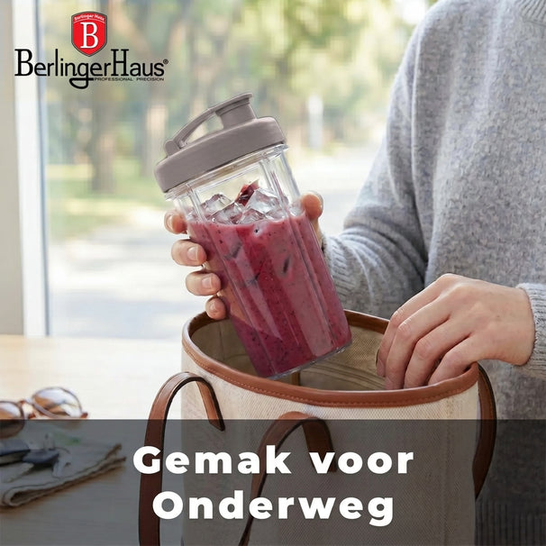 BerlingerHaus Smoothie Blender to Go Taupe - Including 2 Cups - 320W