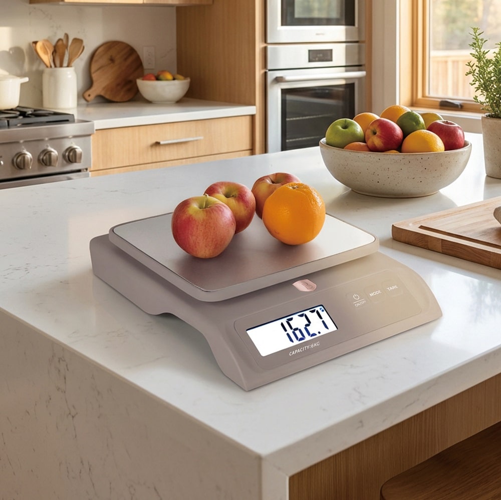 BerlingerHaus Báscula de Cocina Digital Taupe - Máximo 6 kg