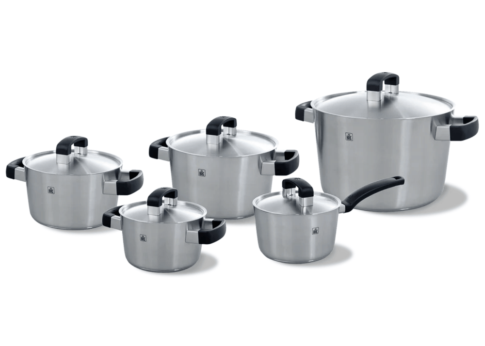 BK Cookware Set Conical Cool Stainless Steel 5-piece - Cooking pots ø 16, 18, 20, 24 cm & Saucepan ø 16 cm