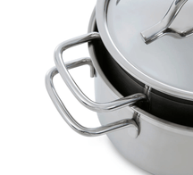 BK Cookware Set Marmite Stainless Steel 4-piece - Cooking pots ø 16, 18, 20 & Saucepan 16cm 