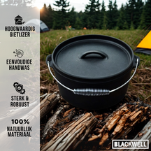 Blackwell Casserole Cast Iron / Dutch oven with lid - ø 25 cm / 4 liters - without non-stick coating