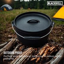Blackwell Casserole Cast Iron / Dutch oven with lid - ø 25 cm / 4 liters - without non-stick coating
