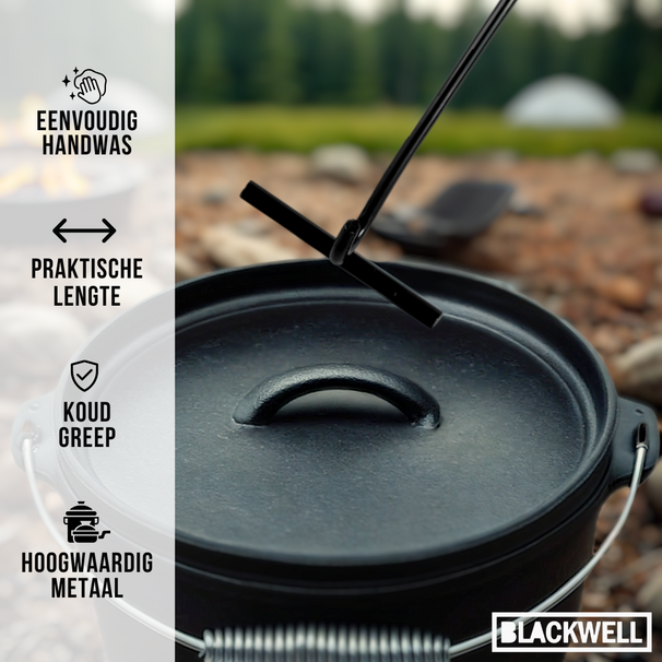 Blackwell Lid Lifter for Casserole - Dutch Oven - Black Steel - 42 cm