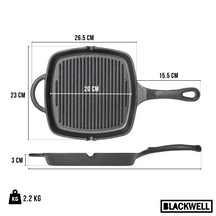 Blackwell grill pan cast iron / skillet 23 x 23 cm – without non-stick coating – suitable for all heat sources