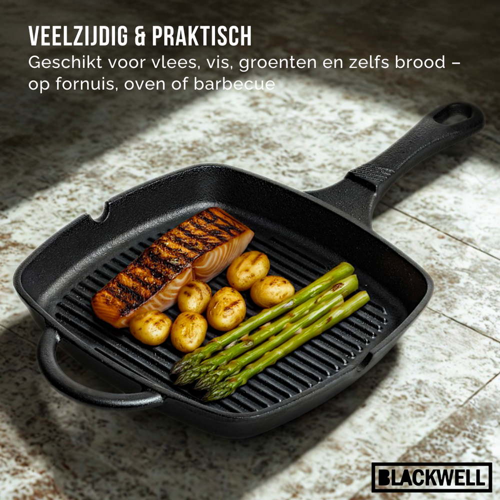 Blackwell pan set cast iron – grill pan 23 x 23 cm