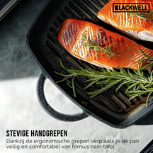 Blackwell Pan set cast iron – frying pan Ø 25 cm and grill pan 23 x 23 cm – suitable for all heat sources –  without non-stick coating 