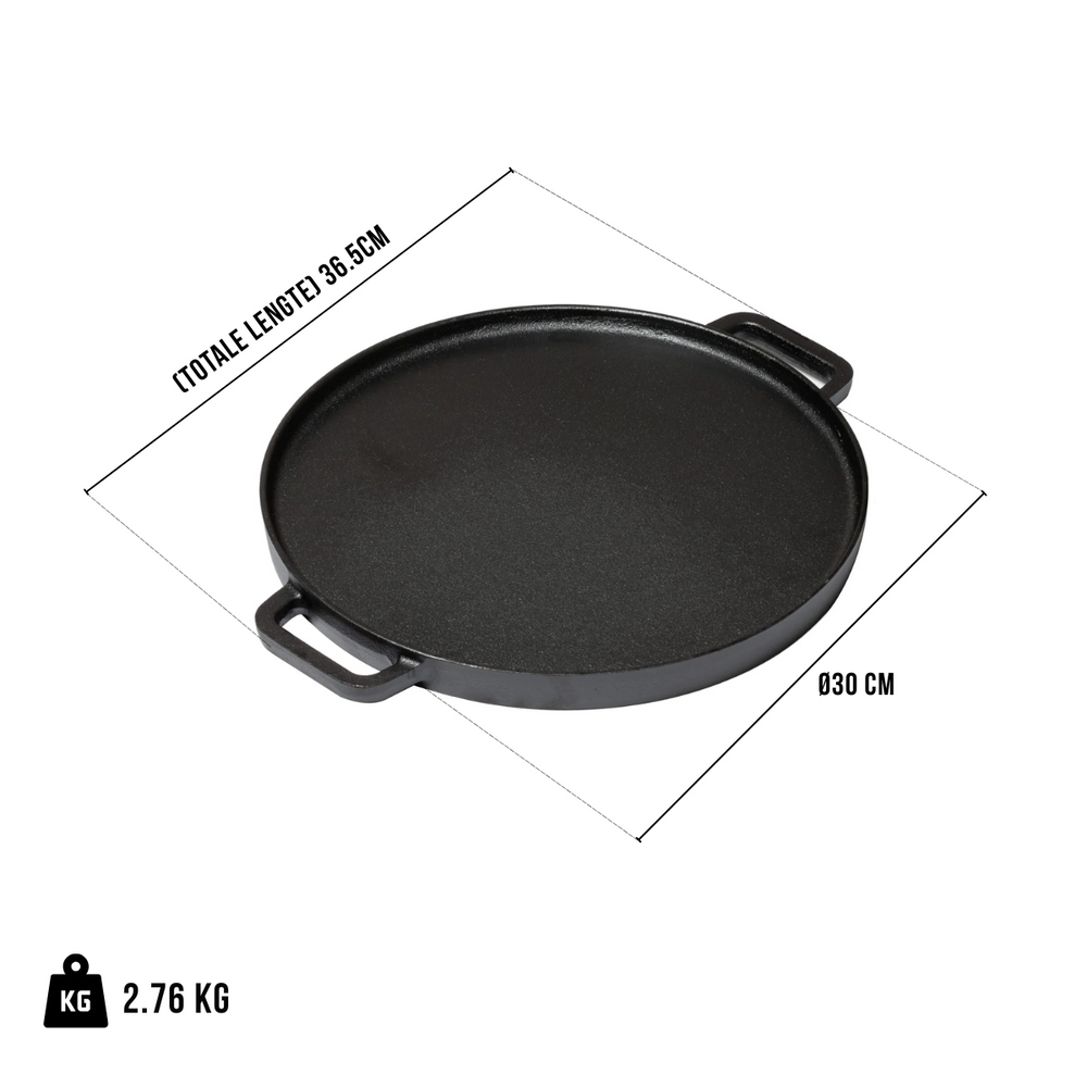 Blackwell grill plate cast iron BBQ / baking plate Ø 30 cm – without non-stick coating – double-sided