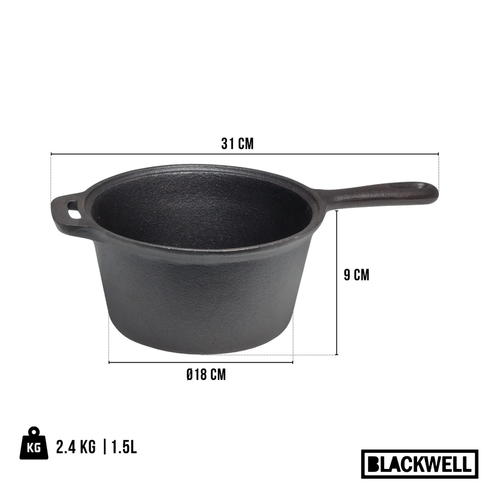 Blackwell Saucepan Cast Iron / Sauce Pan ø 18 cm - 1.5 liters - without non-stick coating