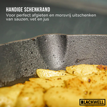 Blackwell Pan set cast iron – frying pan Ø 25 cm and grill pan 23 x 23 cm – suitable for all heat sources –  without non-stick coating 