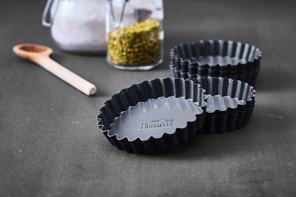 Molde para Tarta / Molde para Hornear / Molde para Quiche con Base Desmontable Premium Baking ø 10 x 2 cm - 6 Piezas