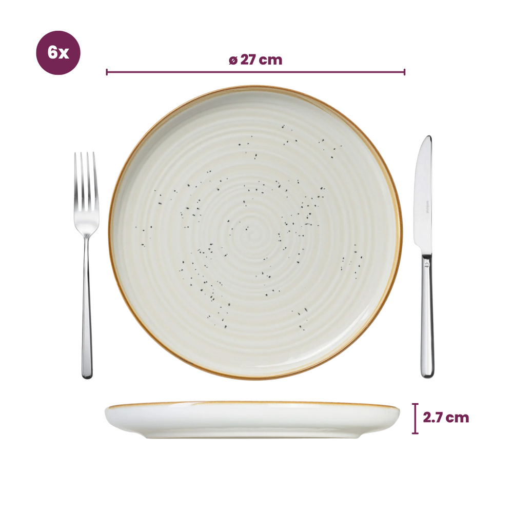 Cosy & Trendy Dinner Plates Baltic Vanilla ø 27 cm - 6 pieces