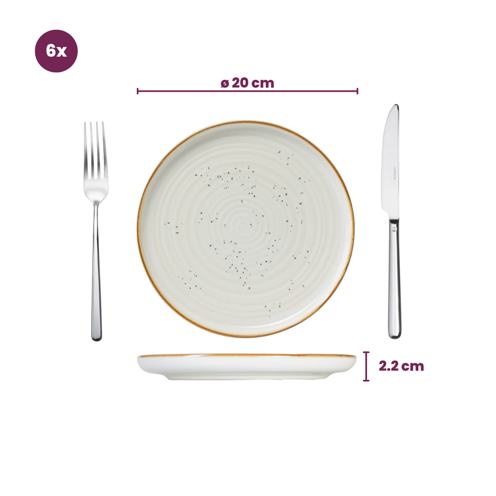 Cosy & Trendy Breakfast Plates Baltic Vanilla ø 20 cm - 6 pieces