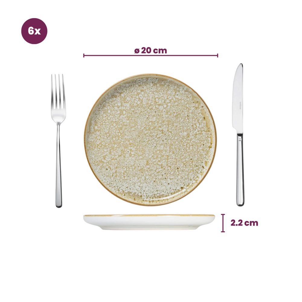 Set de vajilla Cosy & Trendy Baltic Luna 18 piezas / 6 personas - 6 platos llanos, 6 platos de desayuno y 6 cuencos