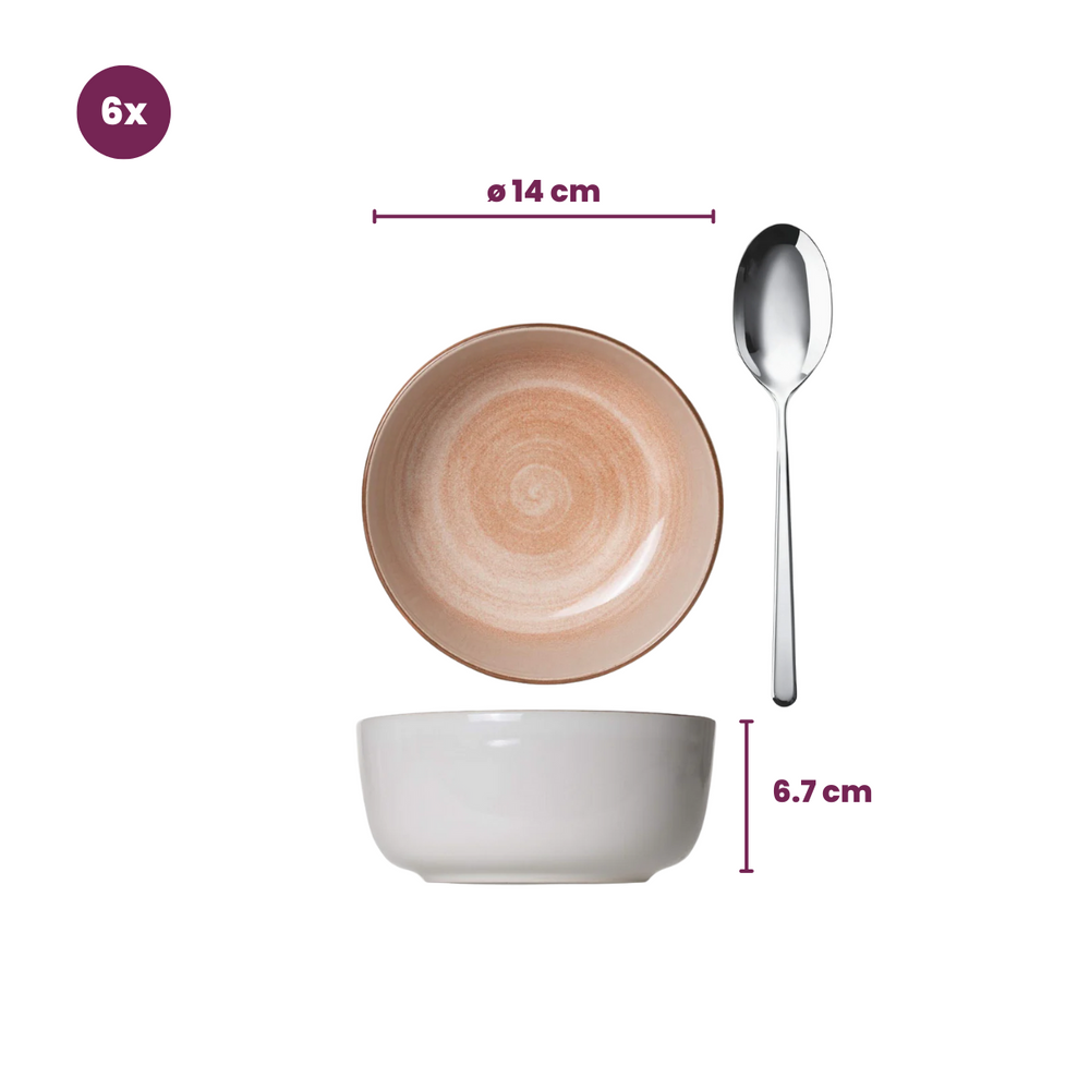 Cosy & Trendy Bowls Baltic Peach ø 14 cm - 6 pieces