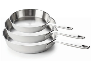 Set de sartenes Beka Maestro de acero inoxidable 3 piezas ø 20, 24 y 28 cm - apto para todas las fuentes de calor - sin revestimiento antiadherente