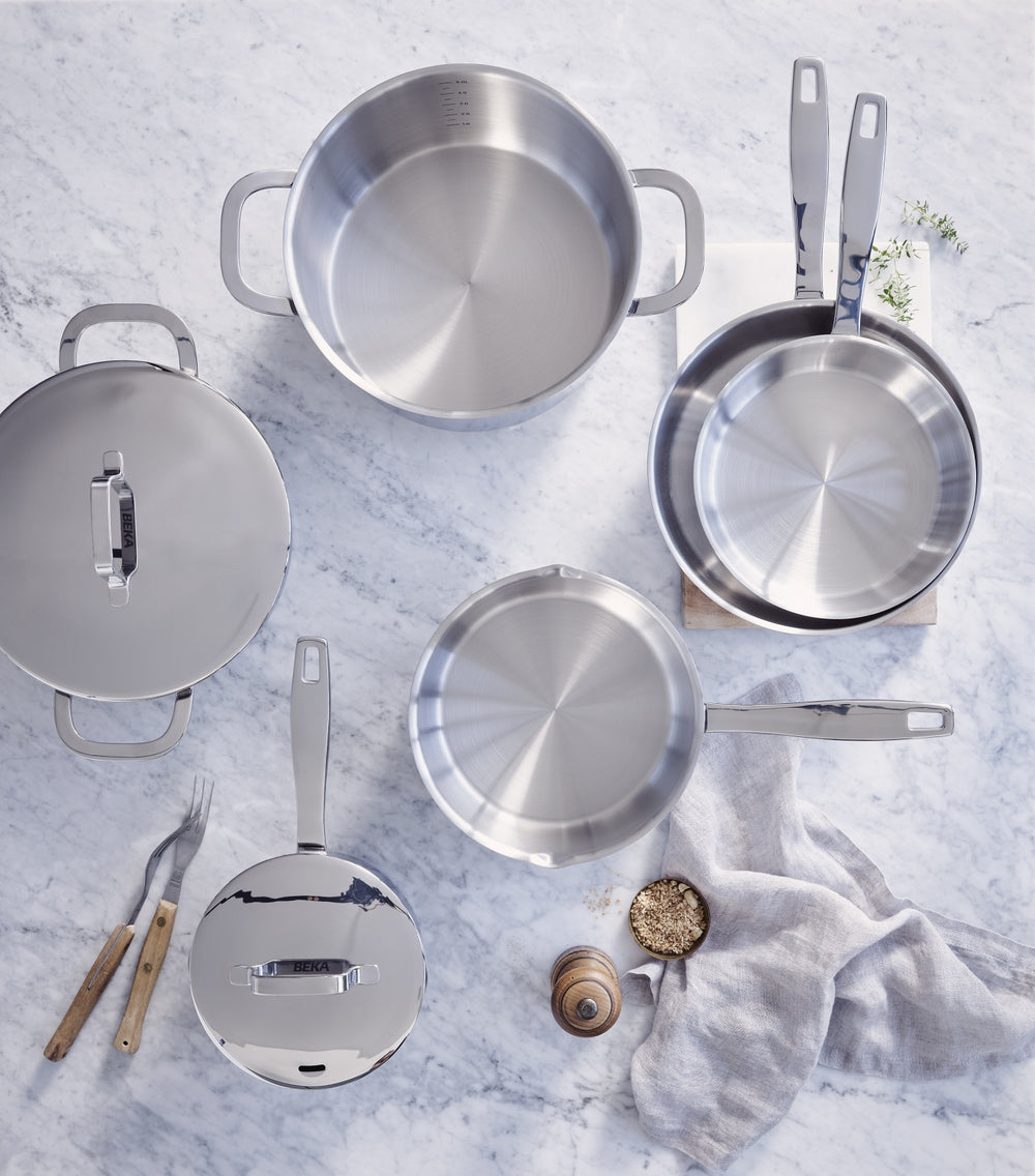 Beka Frying pan Maestro Ø 32 cm stainless steel with helper handle – suitable for all heat sources – without non-stick coating 