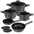 BerlingerHaus Cookware Set Matt Anthracite 7-Piece - Cooking Pot Ø 20, 24, 28 cm, Frying Pan Ø 20 & 24 cm - Suitable for All Heat Sources